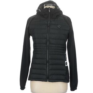 Samshields Women's Softshell Lena Black Puffer Down Jacket Removable Hood Large